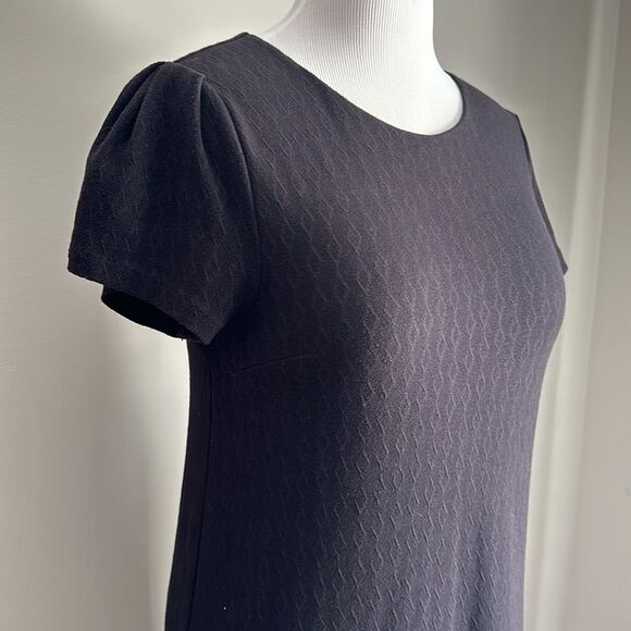 Maeve Anthropologie Women’s Little Black Shift Dress Diamond Knit Printed Size M - Picture 5 of 9